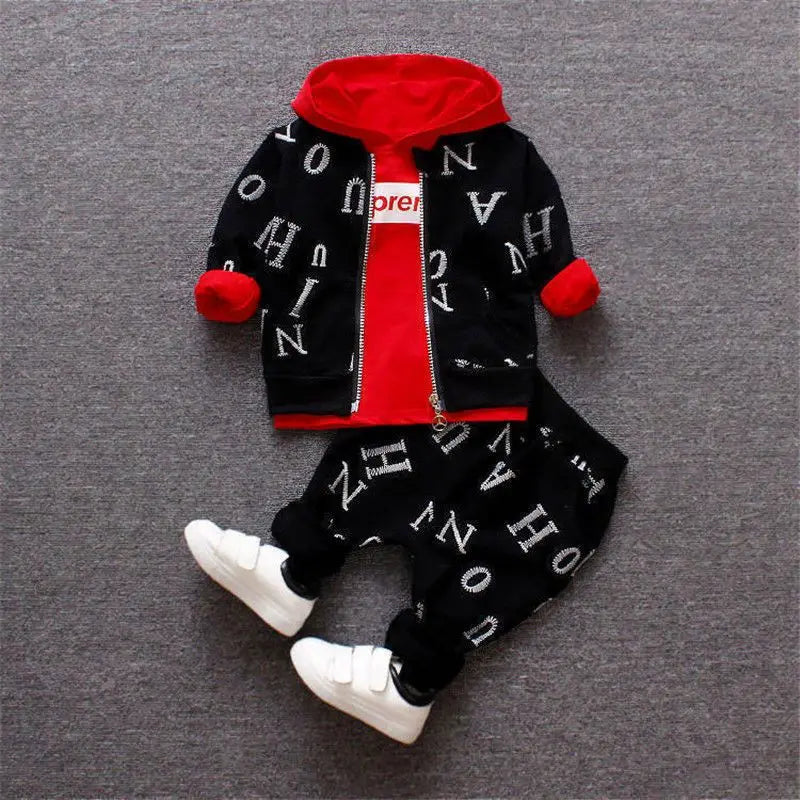 Spring and Autumn Boys Clothing Set Girls' Spring and Autumn Leisure Three piece Set Infant and Young Children's Clothing - Fierce and Chic