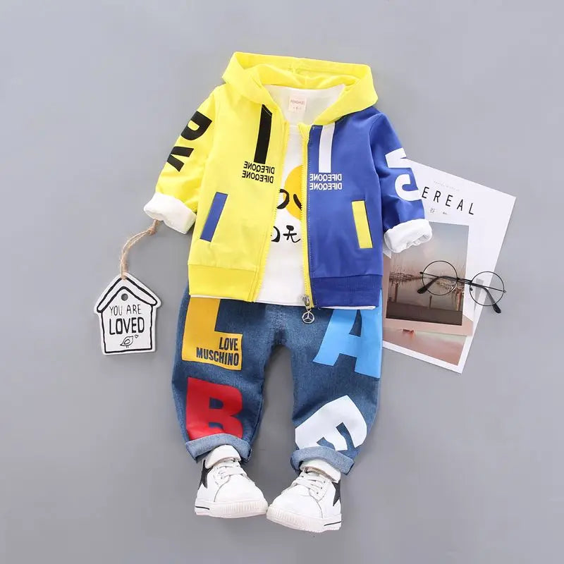 Spring and Autumn Boys Clothing Set Girls' Spring and Autumn Leisure Three piece Set Infant and Young Children's Clothing - Fierce and Chic