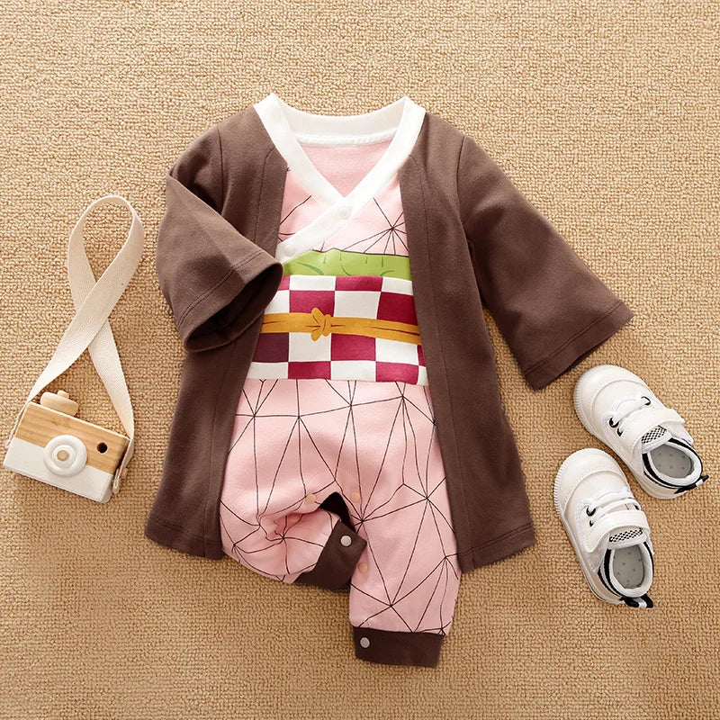 Newborn Baby Anime Cape Style Children Long Sleeve Cotton Bodysuit, Cute Kids Boys Girls Romper - Fierce and Chic