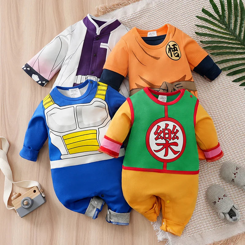 Newborn Baby Anime Cape Style Children Long Sleeve Cotton Bodysuit, Cute Kids Boys Girls Romper - Fierce and Chic