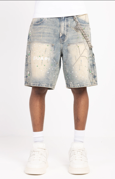 GUAPI SPIDER DENIM SHORTS - Fierce and Chic