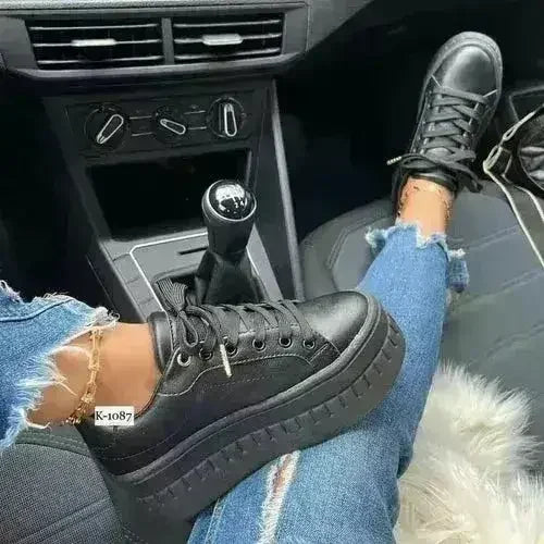 Women's Chunky Platform Sneakers | Casual Flat Shoes - Femstylo - Fierce and Chic