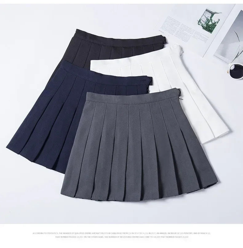 Women's Skirt Without Shorts Fashion Korean Style Ropa Black Harajuku Plaid Falda Short De Mujer Mini Pleated Skirts For Girls - Fierce and Chic