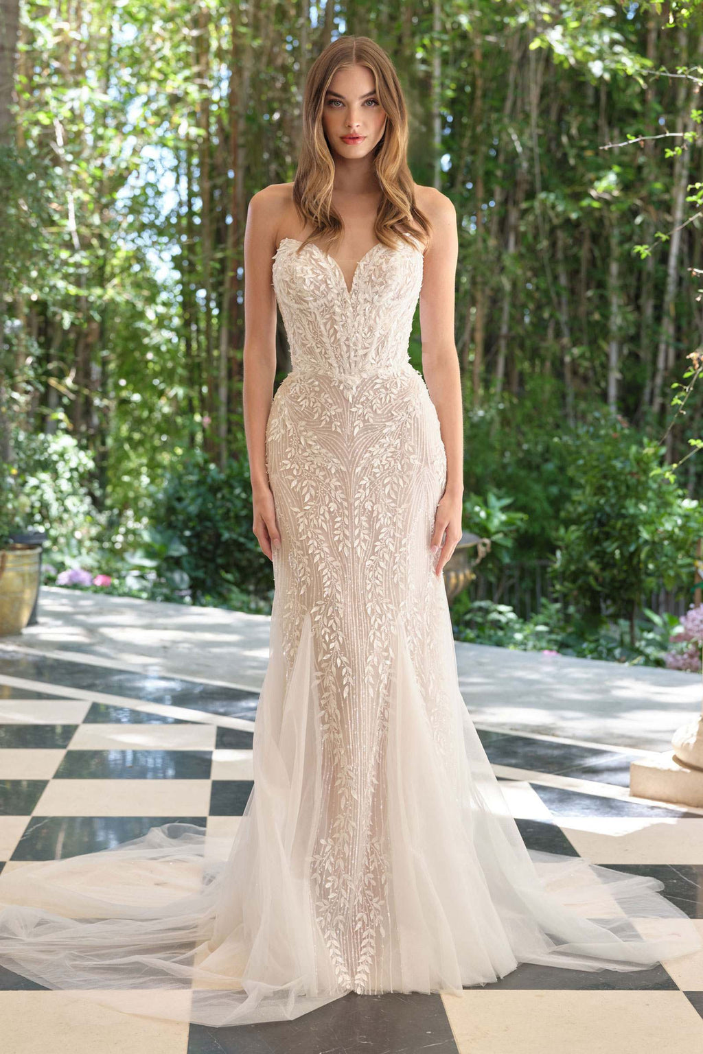 Andrea & Leo WL060 Mermaid Bridal Gown Veil Included - Fierce and Chic