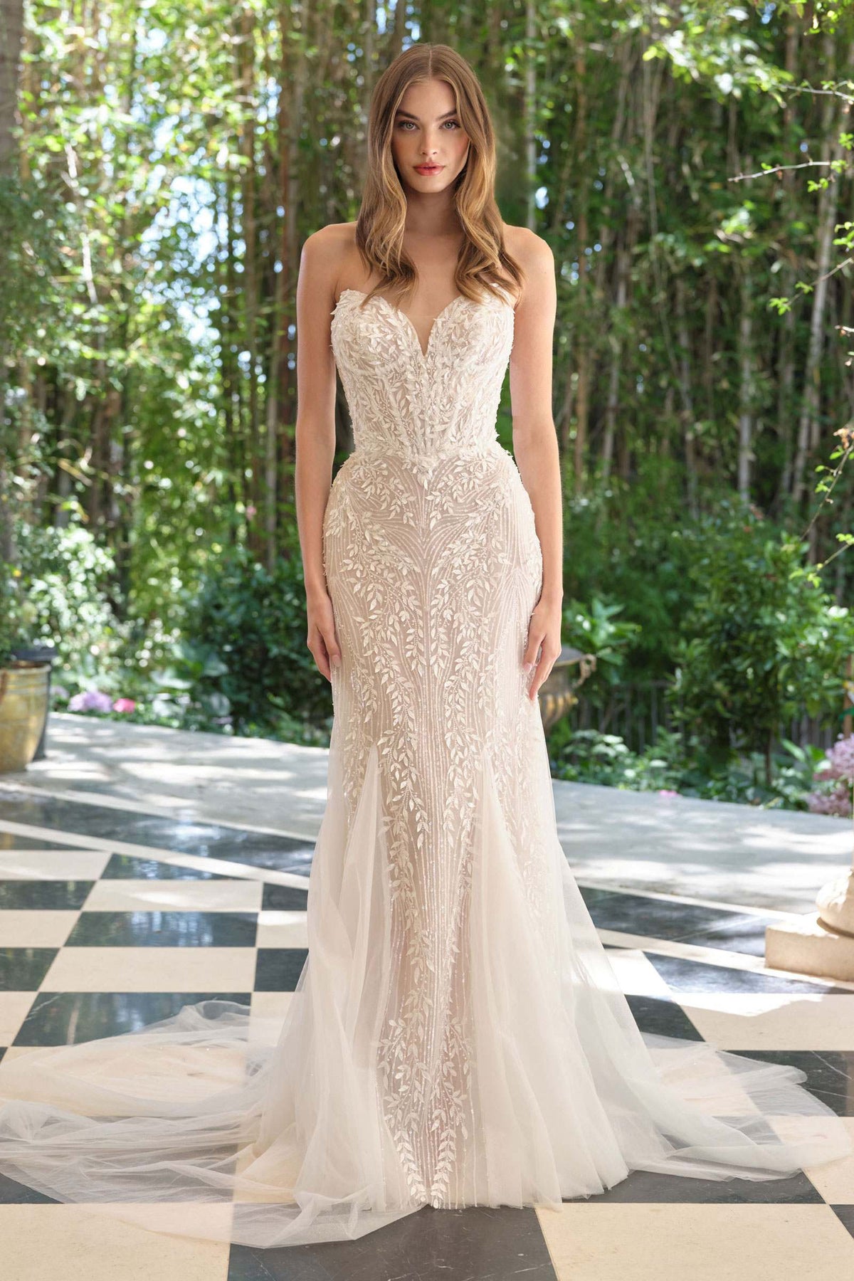 Andrea & Leo WL060 Mermaid Bridal Gown Veil Included - Fierce and Chic