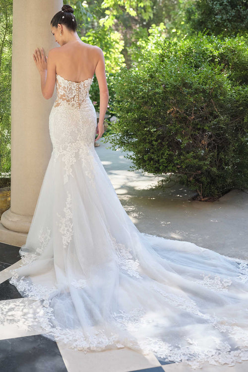 Andrea & Leo WL065 Mermaid Bridal Gown Removable Sheer Lace Sleeves - Fierce and Chic