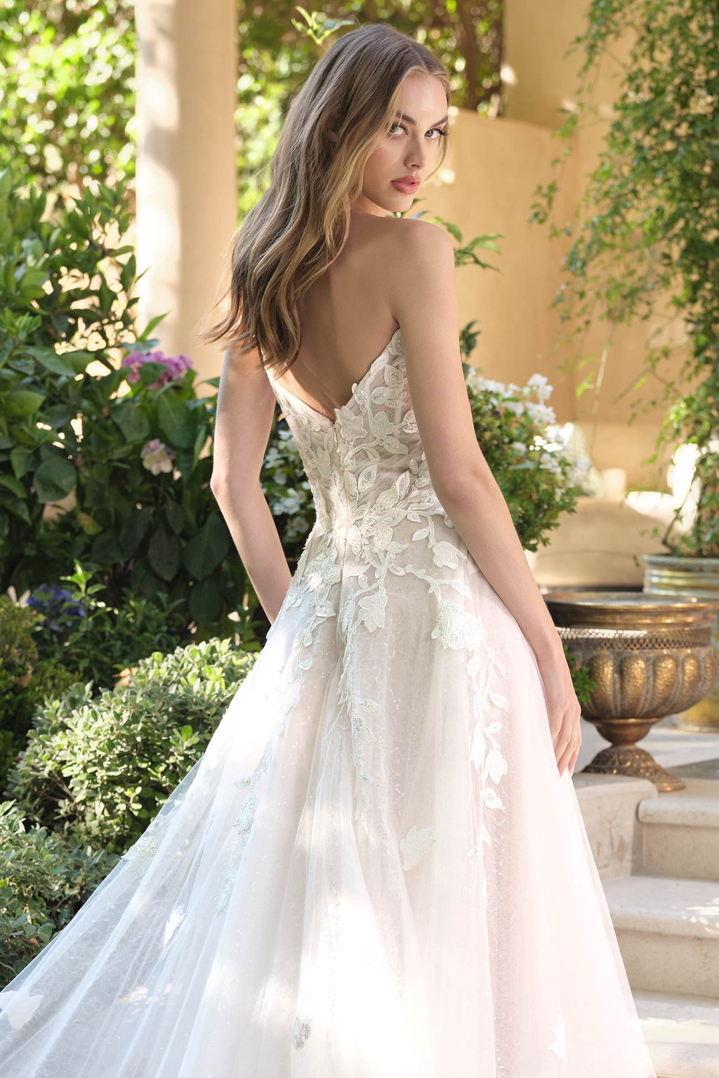 Andrea & Leo WL070 A-Line Strapless Illusion Plunge Neck Wedding Dress - Fierce and Chic