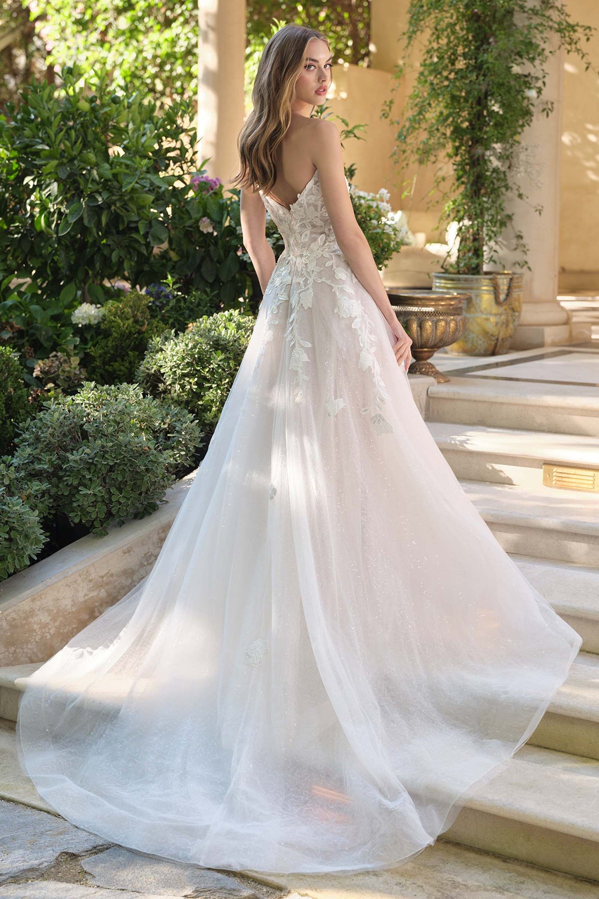 Andrea & Leo WL070 A-Line Strapless Illusion Plunge Neck Wedding Dress - Fierce and Chic
