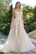 Andrea & Leo WL070 A-Line Strapless Illusion Plunge Neck Wedding Dress - Fierce and Chic