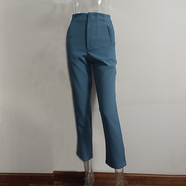 Women's High-Waisted Straight Leg Pants - Fierce and Chic