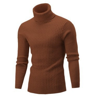 Men's Sweater Casual Retro Twisted Flower Turtleneck Knitting - Fierce and Chic