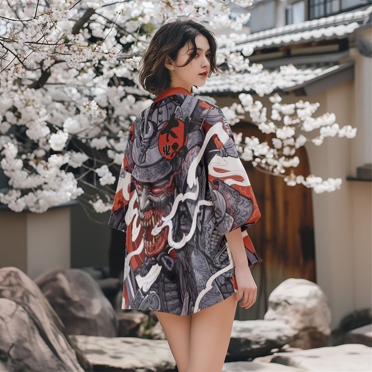 K19 Red Samurai Kimono - Fierce and Chic