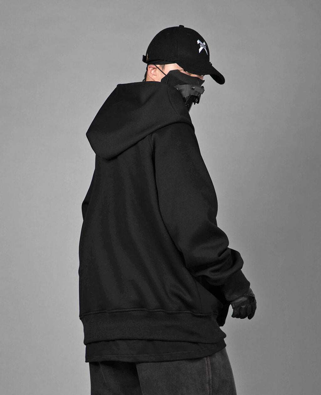 HiH38 Black Layered Hoodie - Fierce and Chic