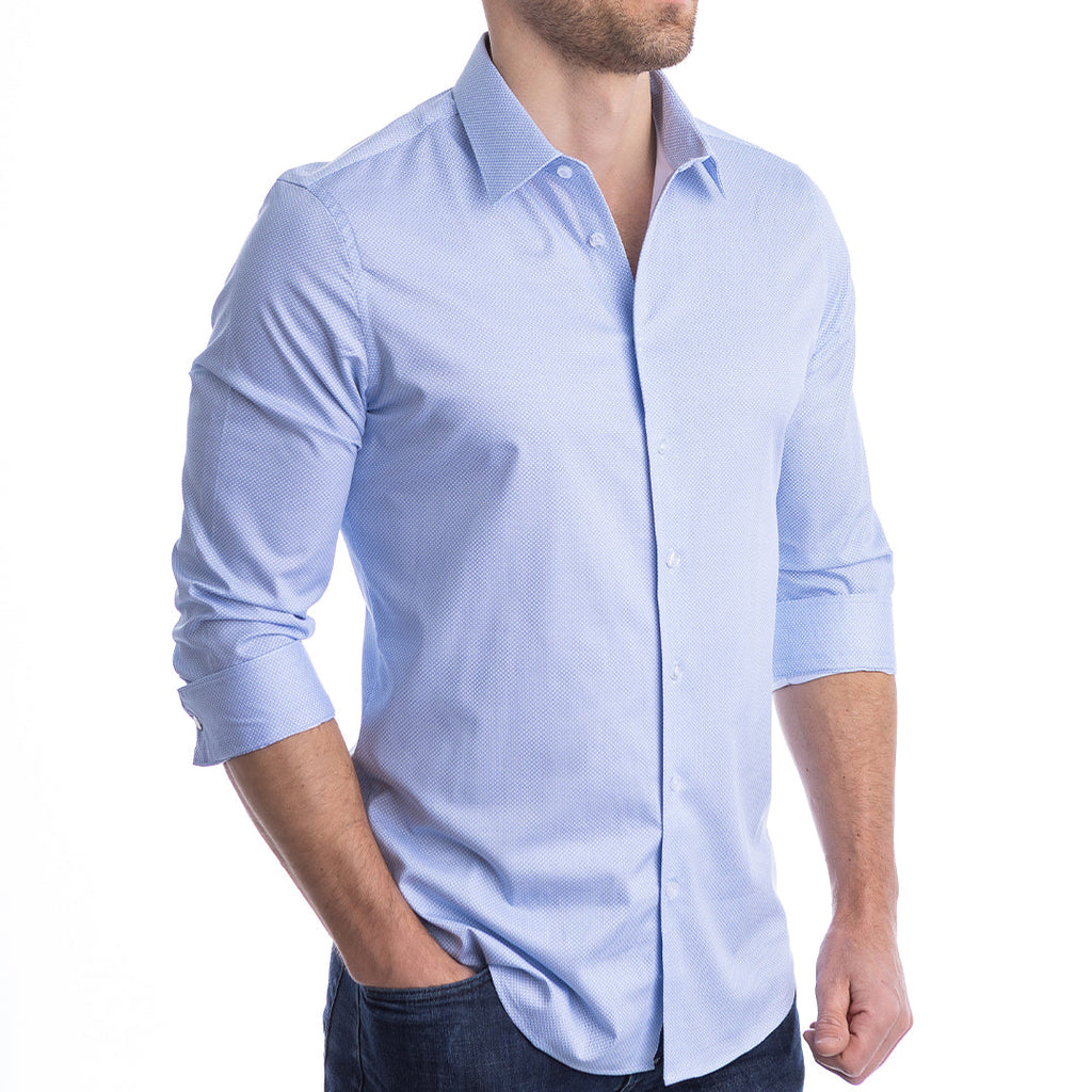 goTIELESS Ultimate Dress Shirt (Blue Diamond) - Fierce and Chic