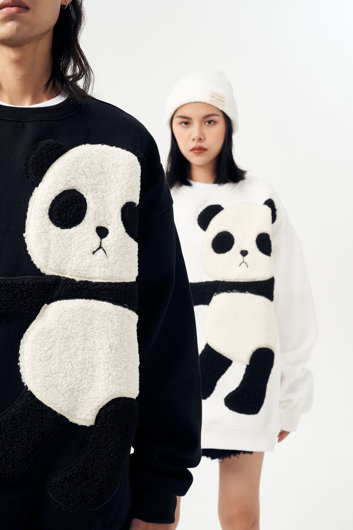 MAR1081 Furry Panda Crewneck - Fierce and Chic
