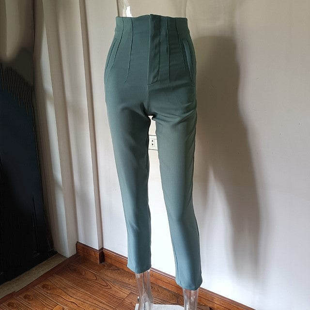 Women's High-Waisted Straight Leg Pants - Fierce and Chic