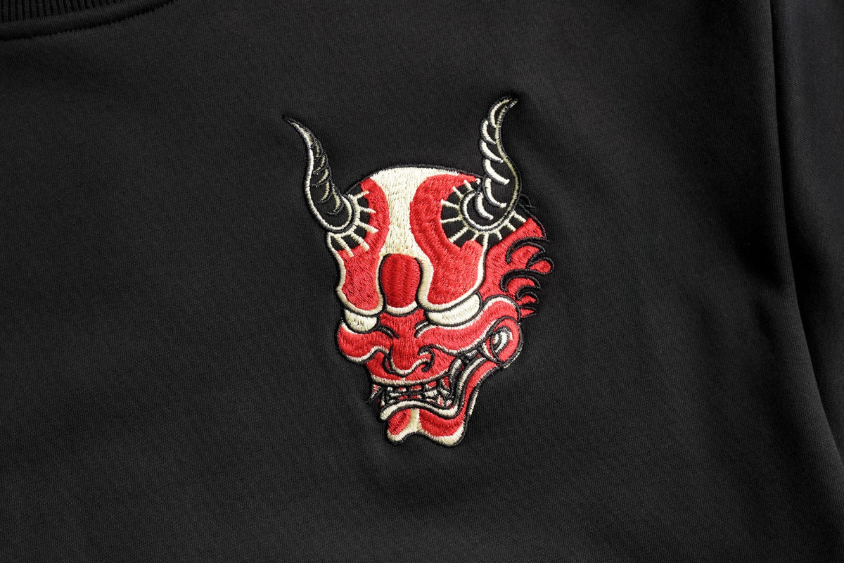SW9060 Red Oni Embroidered Sweater - Fierce and Chic