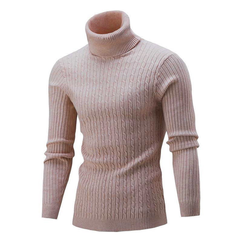 Men's Sweater Casual Retro Twisted Flower Turtleneck Knitting - Fierce and Chic