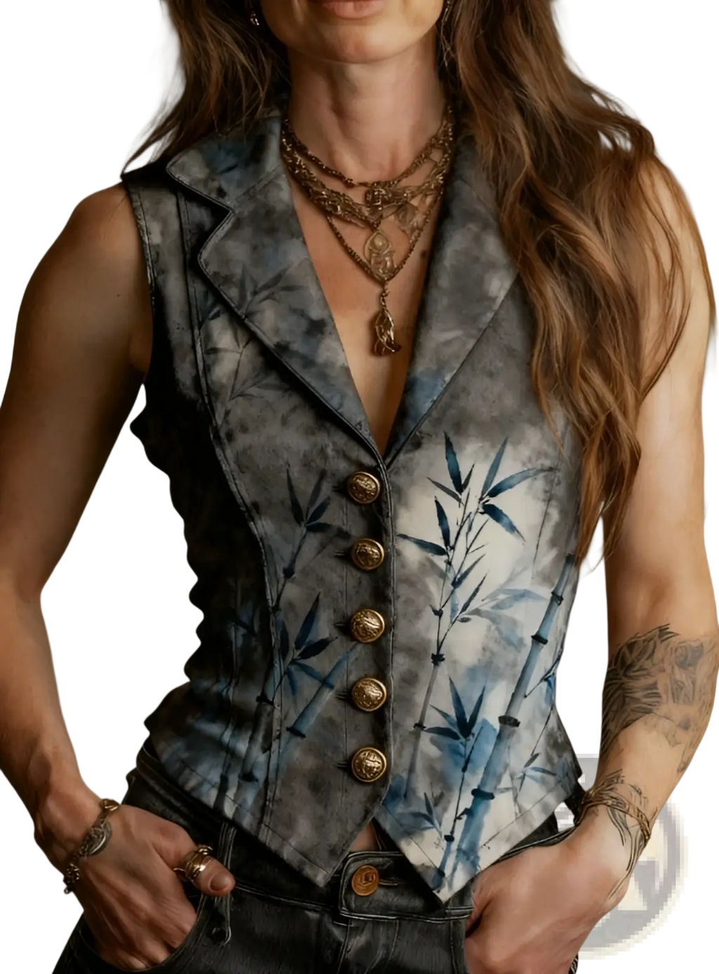 Floral Velvet Vest Retro Slim Fit Sleeveless Top - Fierce and Chic