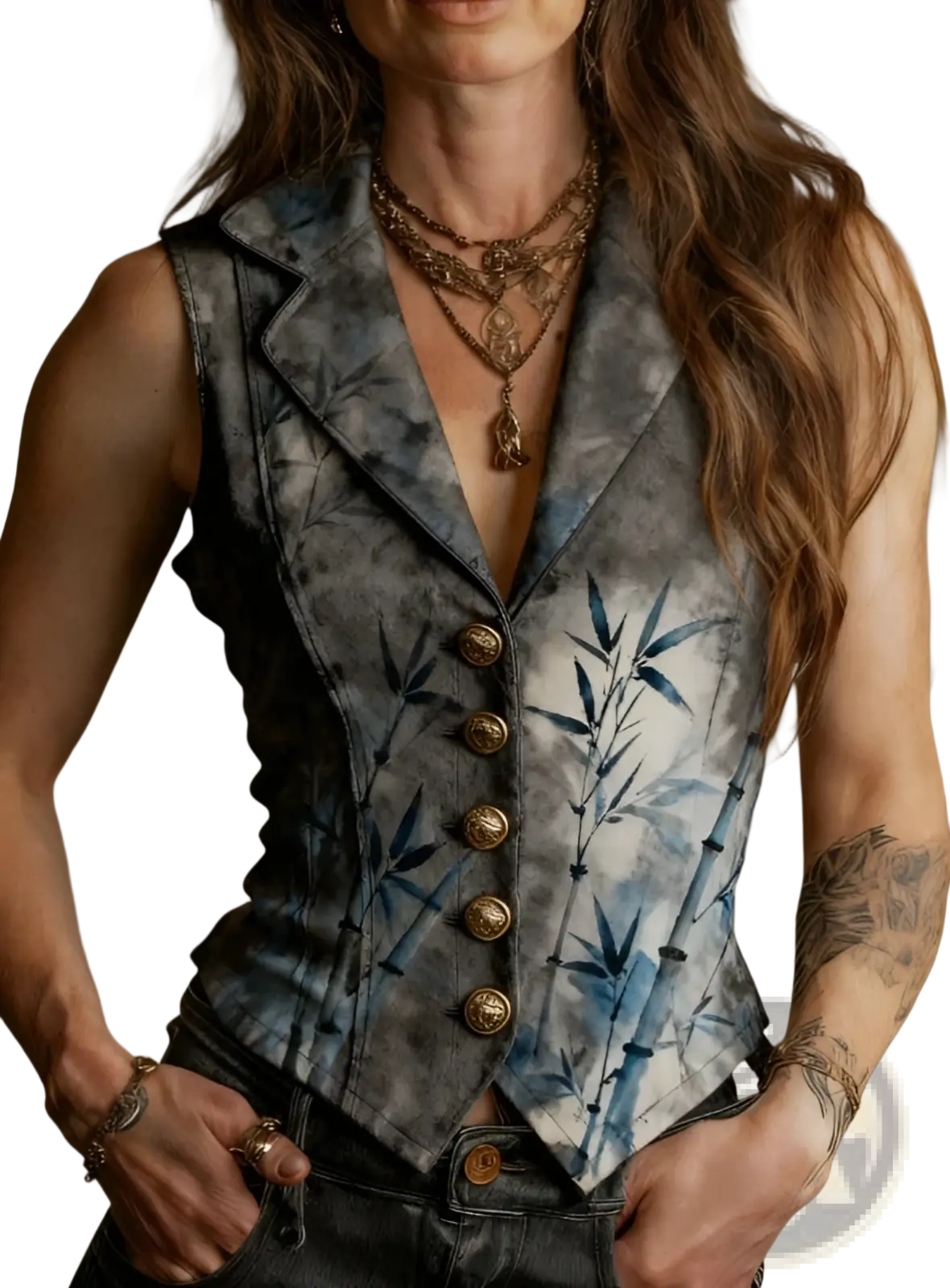 Floral Velvet Vest Retro Slim Fit Sleeveless Top - Fierce and Chic