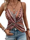 Geometric Twist Front Cami Top - Fierce and Chic