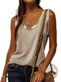 Gray Silver Trim Casual Tank Top - Fierce and Chic