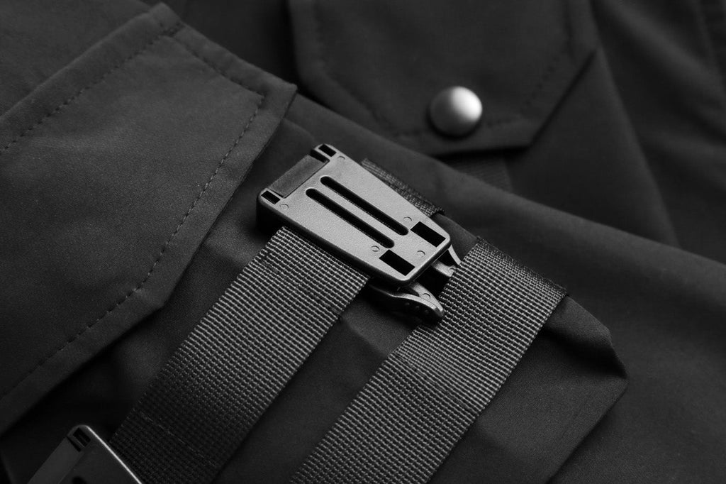 IBJ514 Black Techwear Functional Jacket - Fierce and Chic