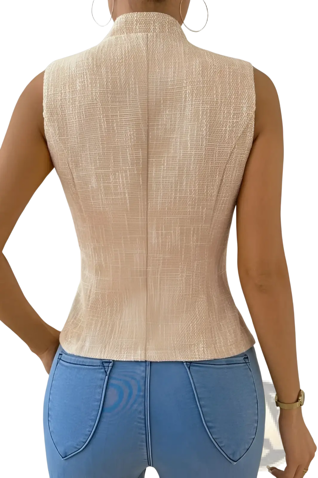 Jacquard Suit Vest Sleeveless Blazer - Fierce and Chic