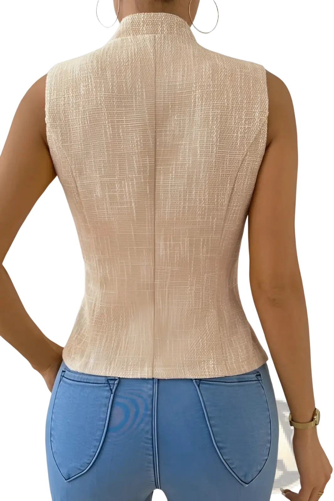 Jacquard Suit Vest Sleeveless Blazer - Fierce and Chic