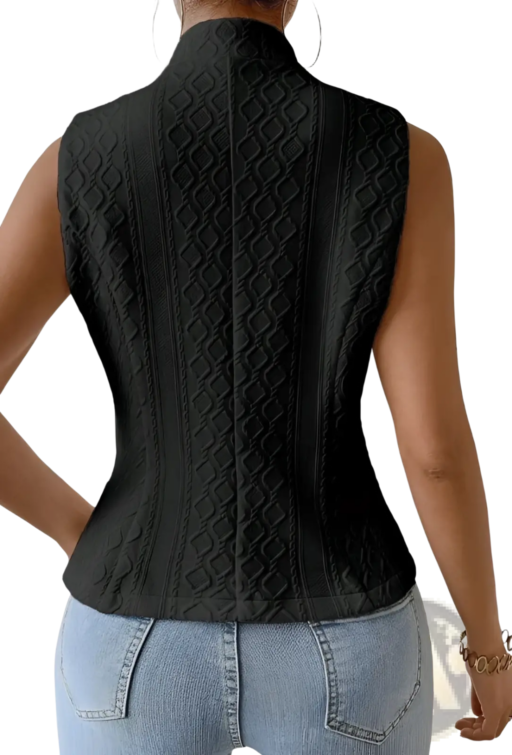 Jacquard Suit Vest Sleeveless Blazer - Fierce and Chic