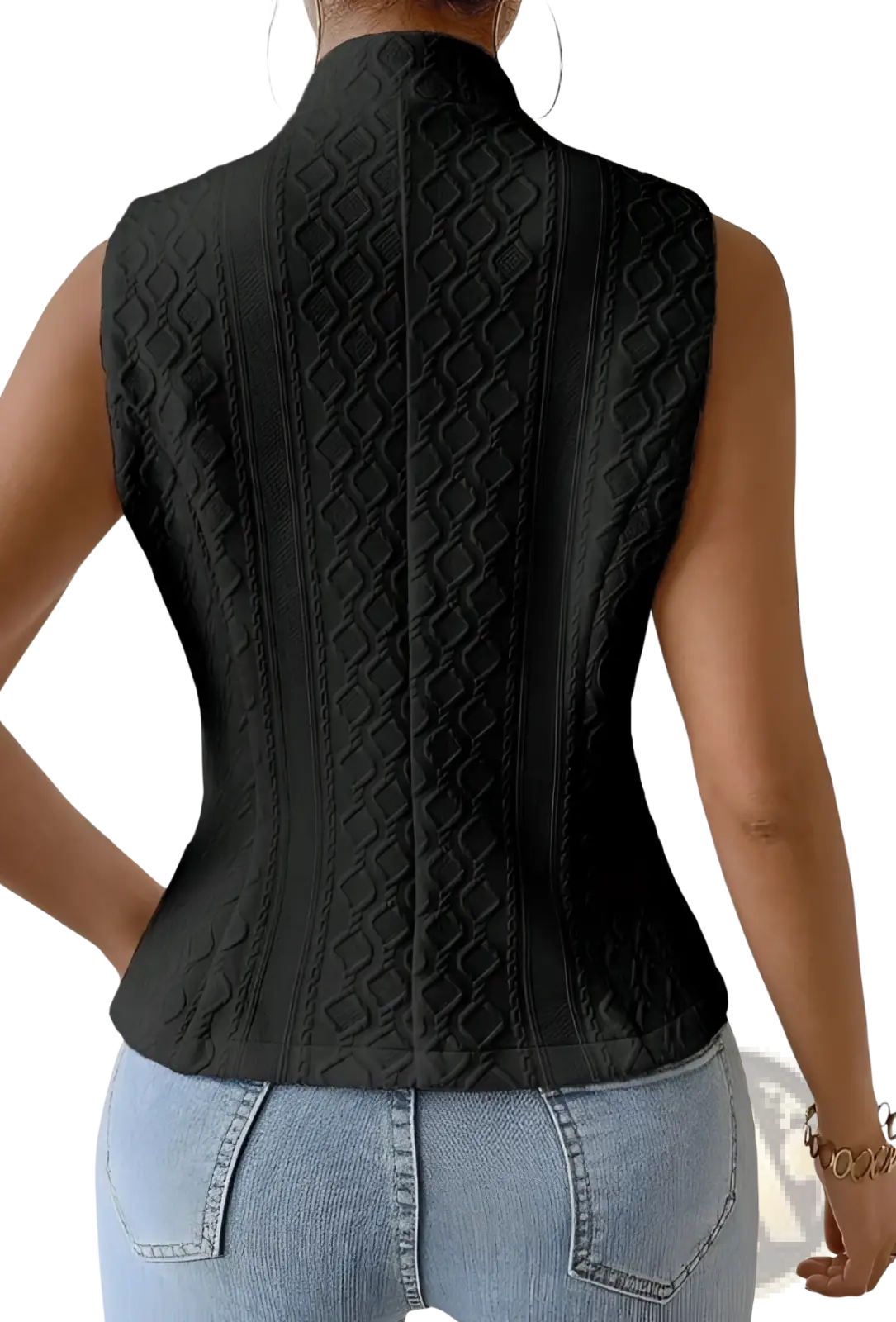 Jacquard Suit Vest Sleeveless Blazer - Fierce and Chic