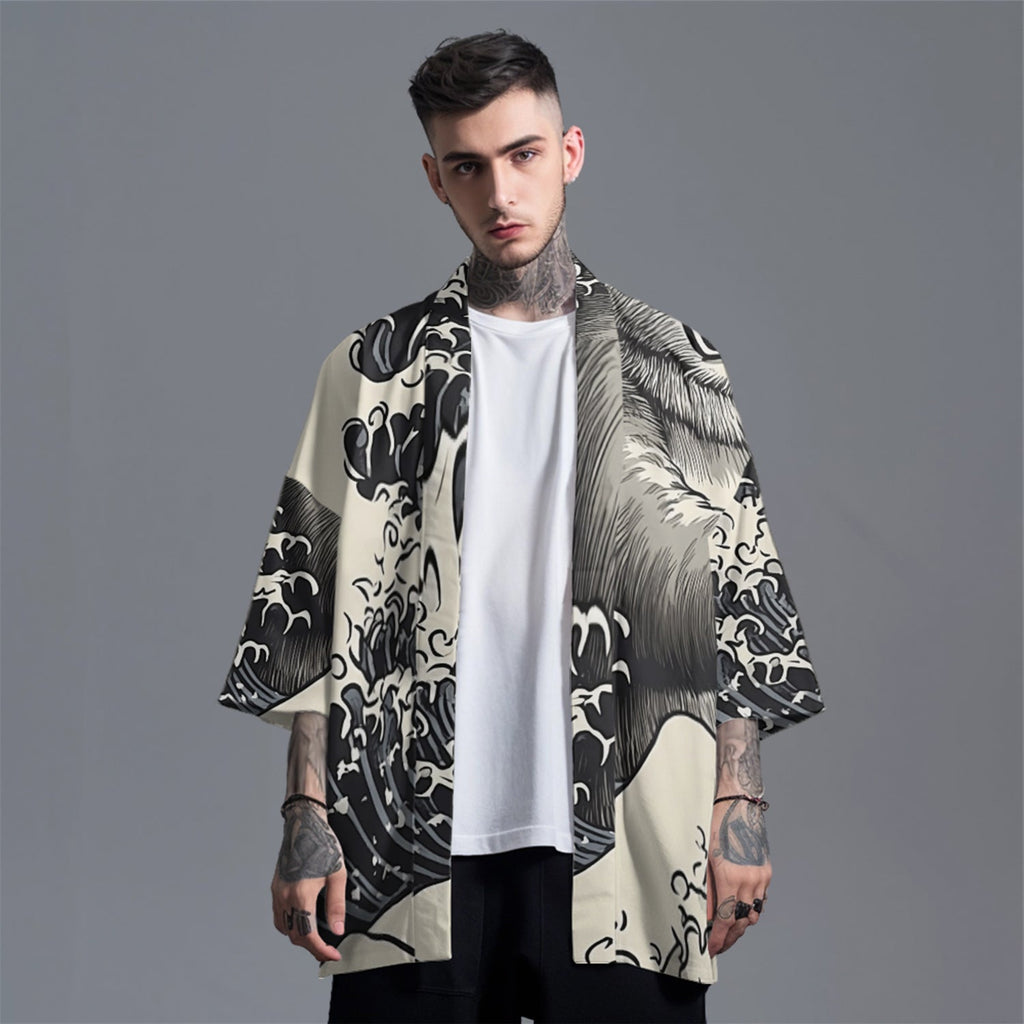 K25 Raging Sea Kimono - Fierce and Chic