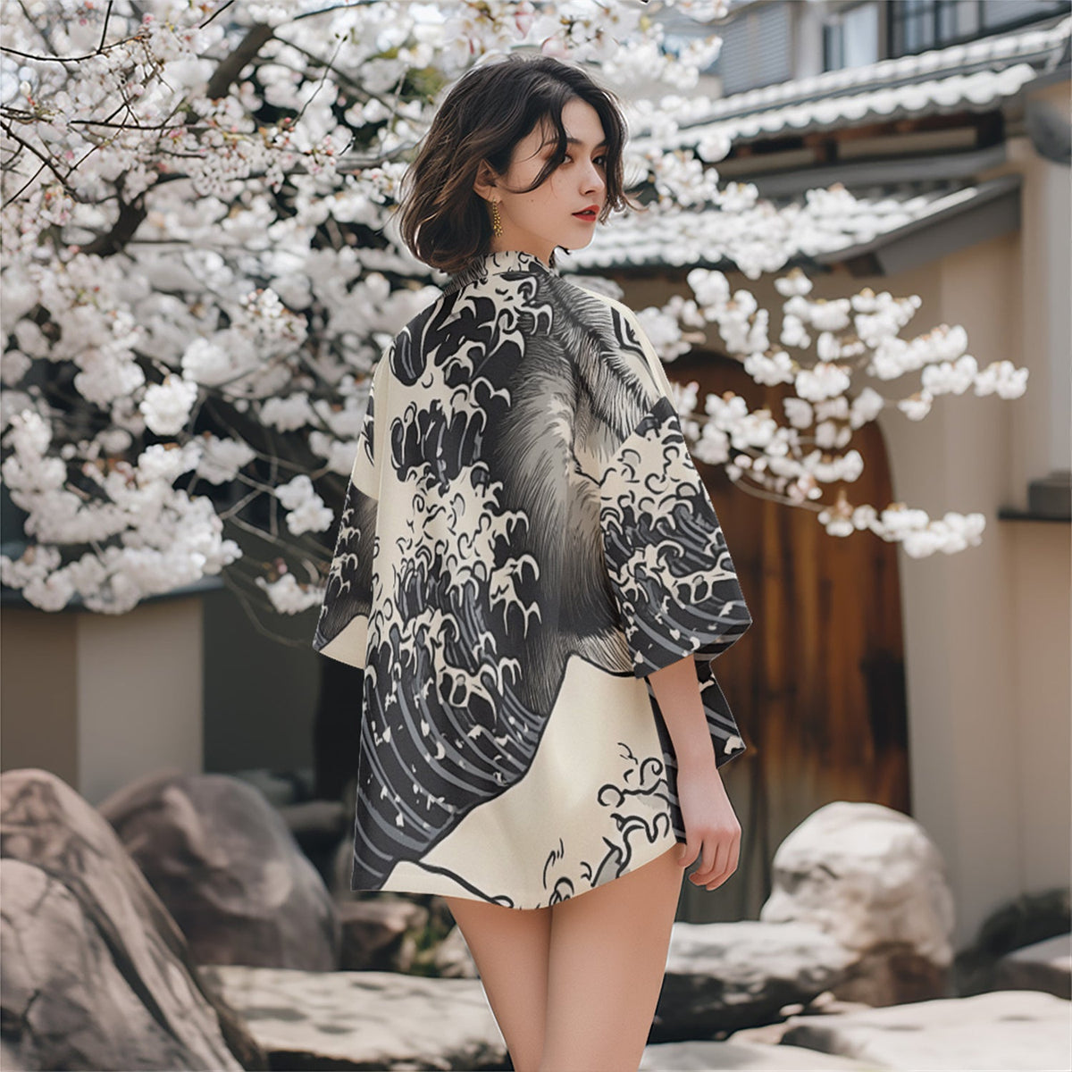 K25 Raging Sea Kimono - Fierce and Chic