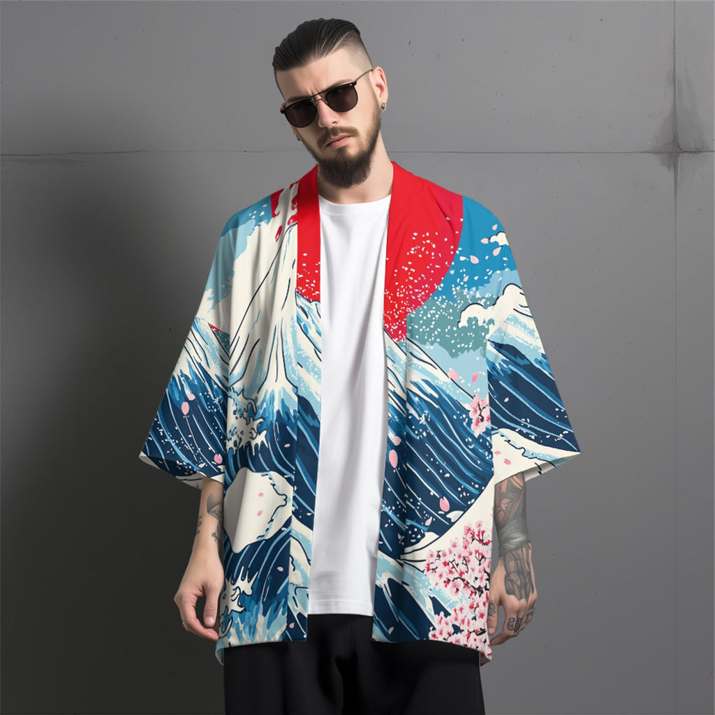K28 Fuji Waves Kimono - Fierce and Chic