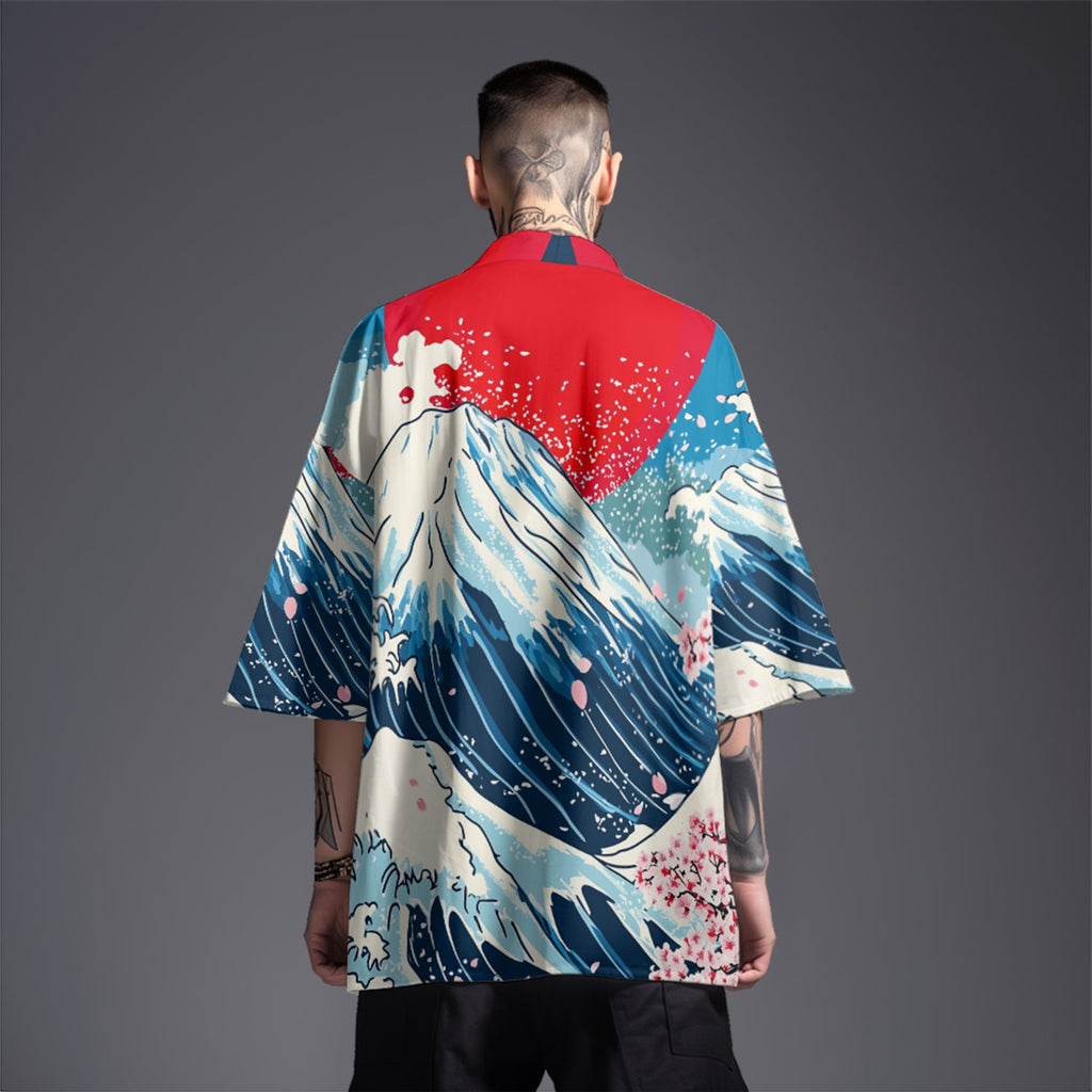 K28 Fuji Waves Kimono - Fierce and Chic