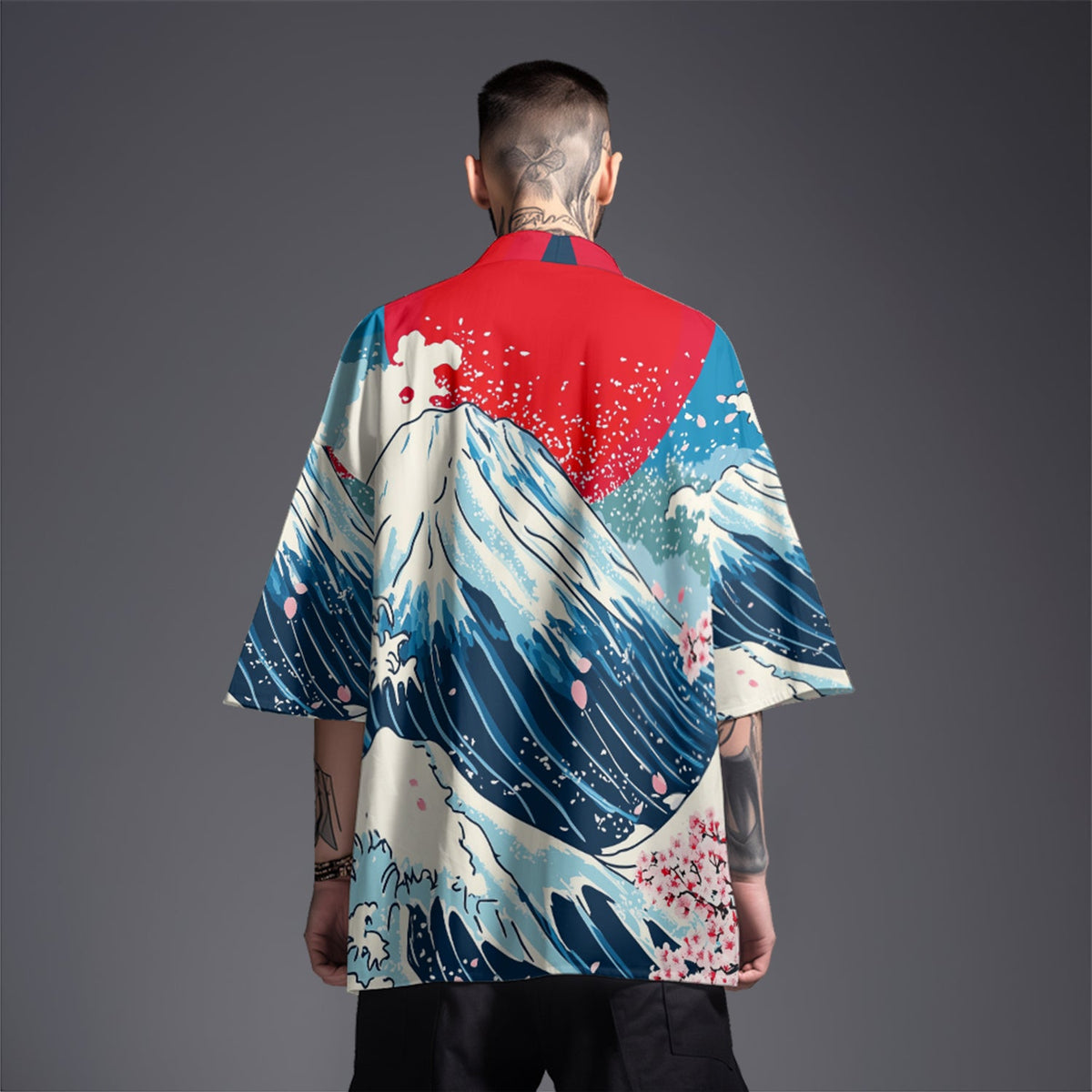K28 Fuji Waves Kimono - Fierce and Chic
