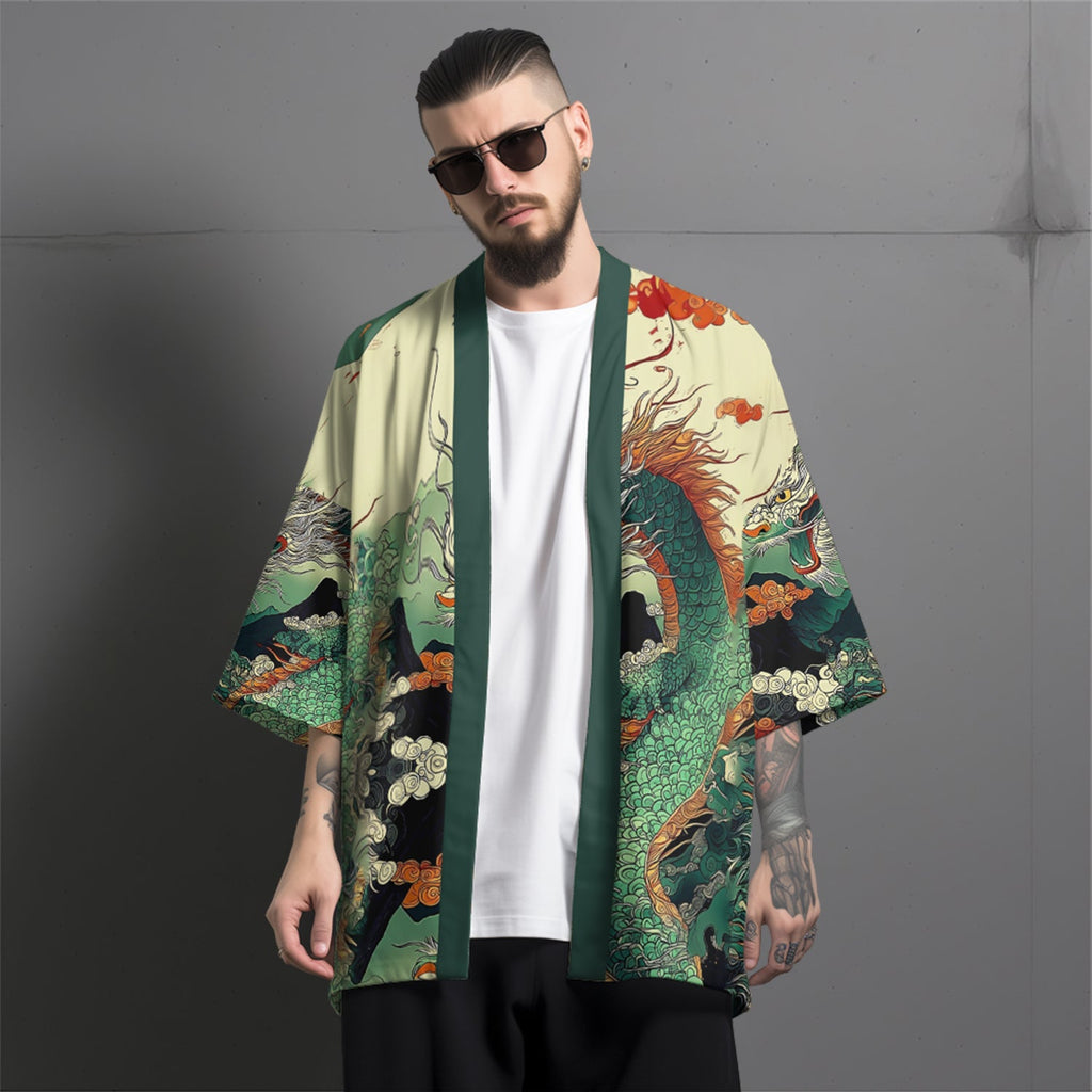 K32 Green Dragon Kimono - Fierce and Chic