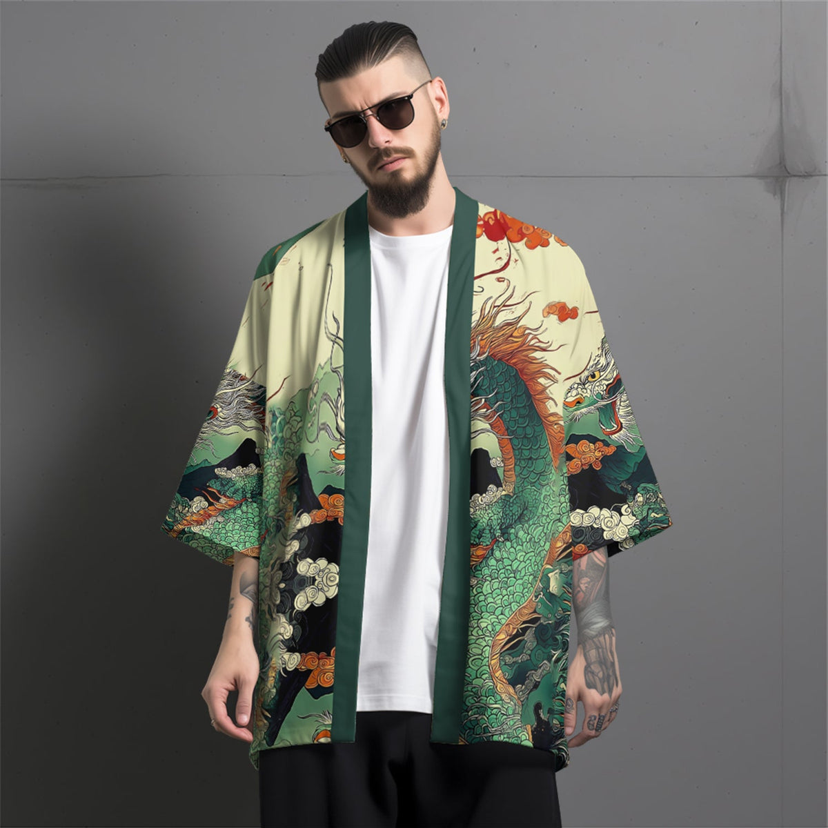 K32 Green Dragon Kimono - Fierce and Chic