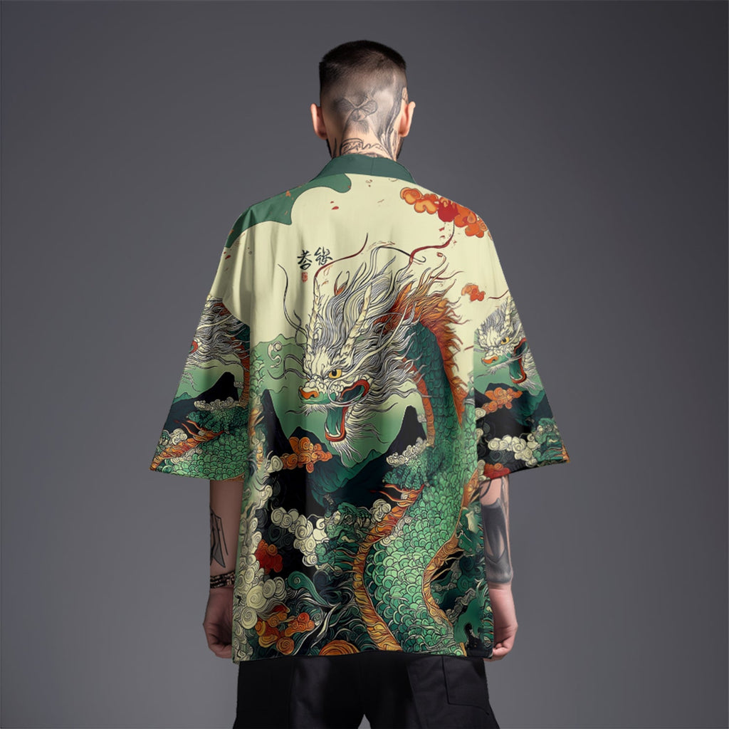 K32 Green Dragon Kimono - Fierce and Chic