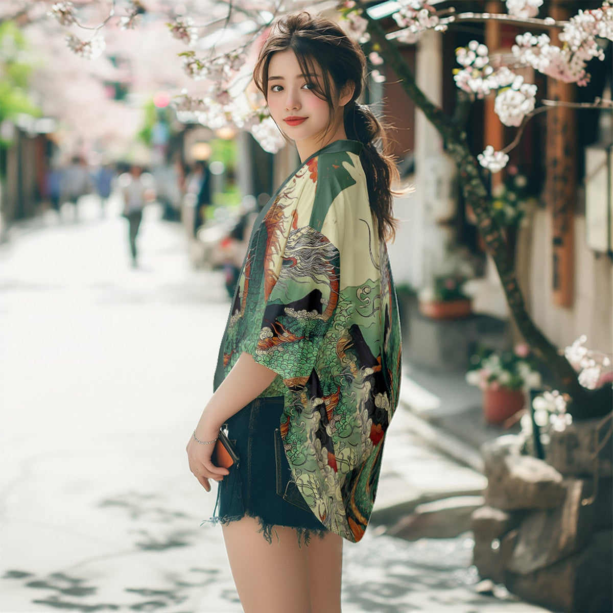 K32 Green Dragon Kimono - Fierce and Chic