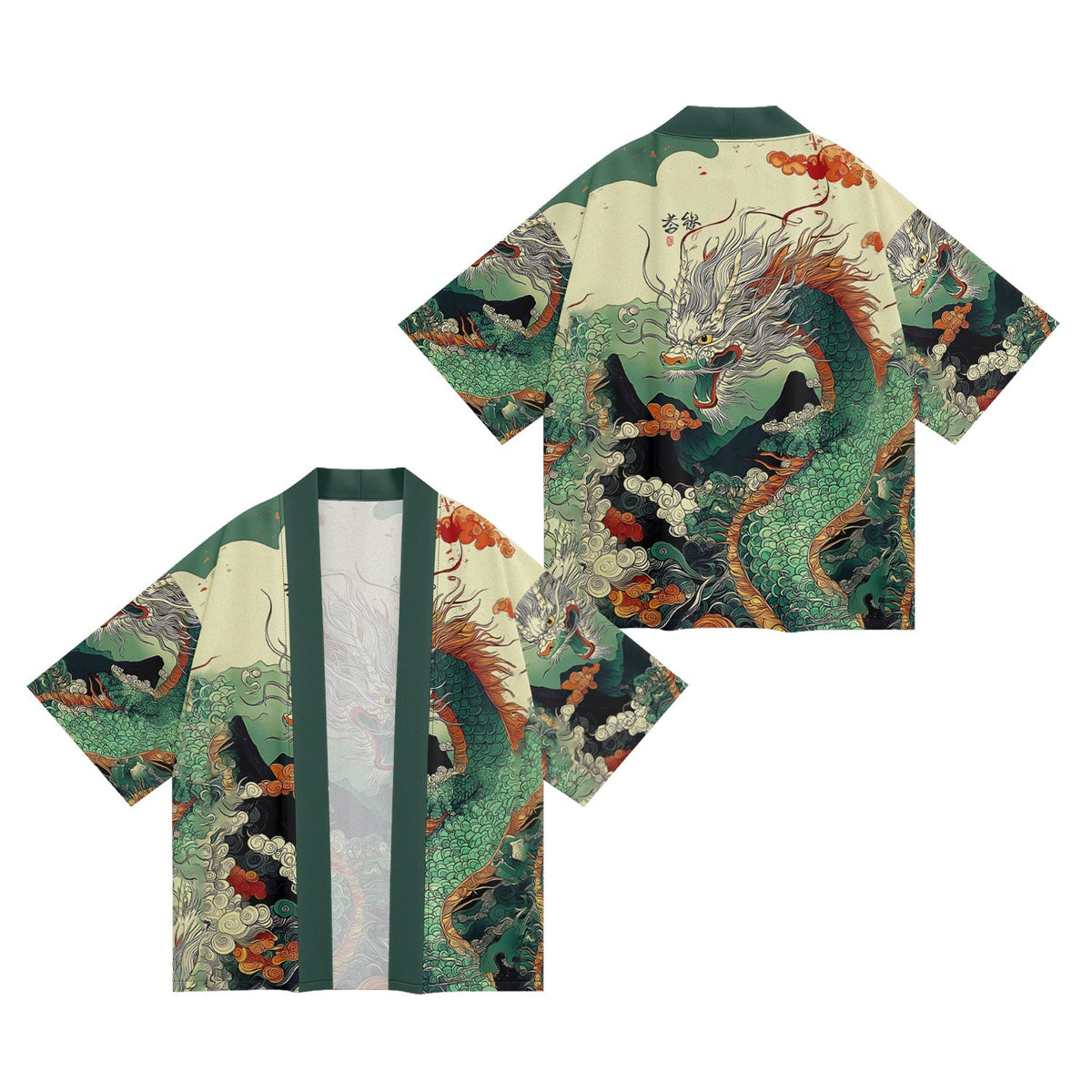 K32 Green Dragon Kimono - Fierce and Chic