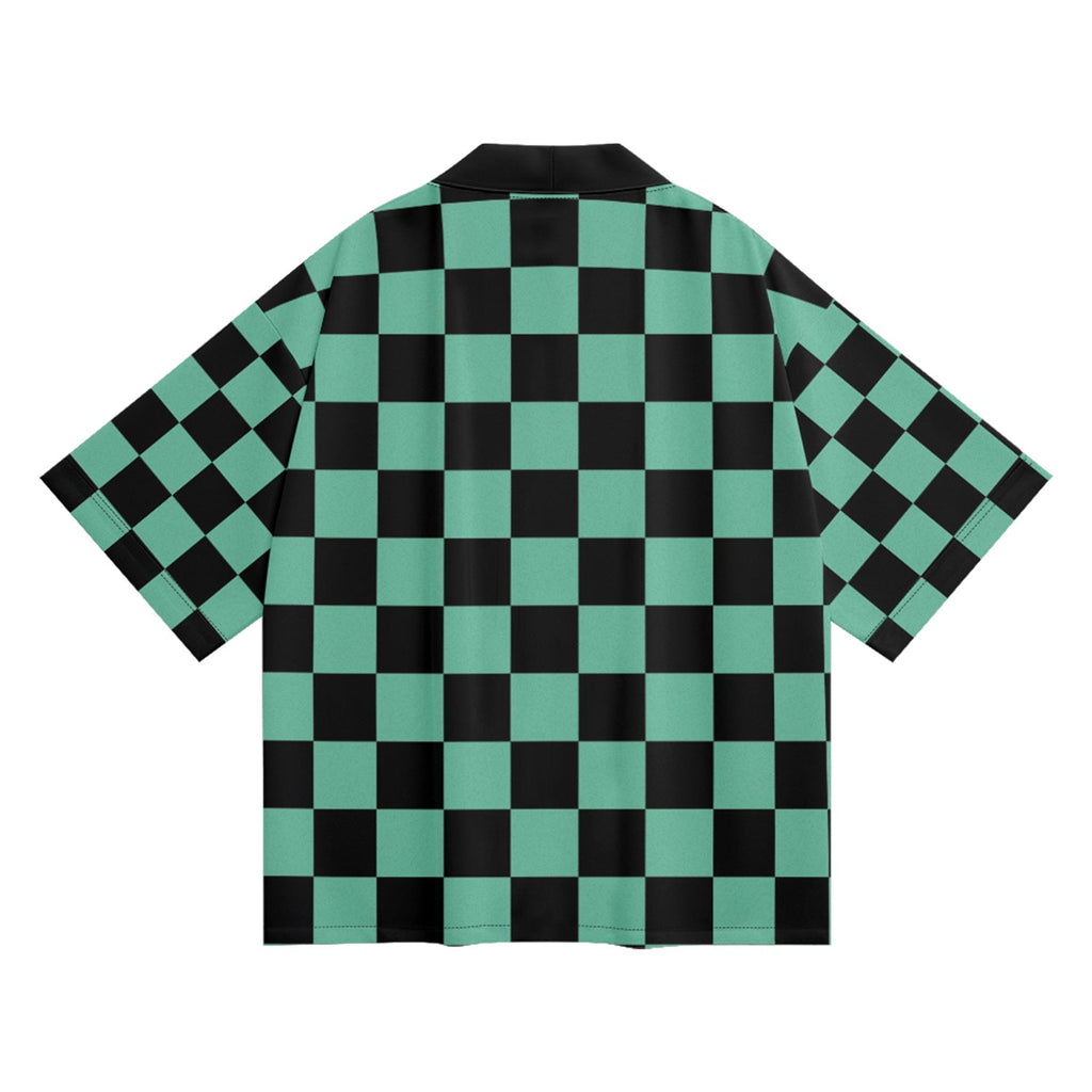 K33 Green Checker Kimono - Fierce and Chic