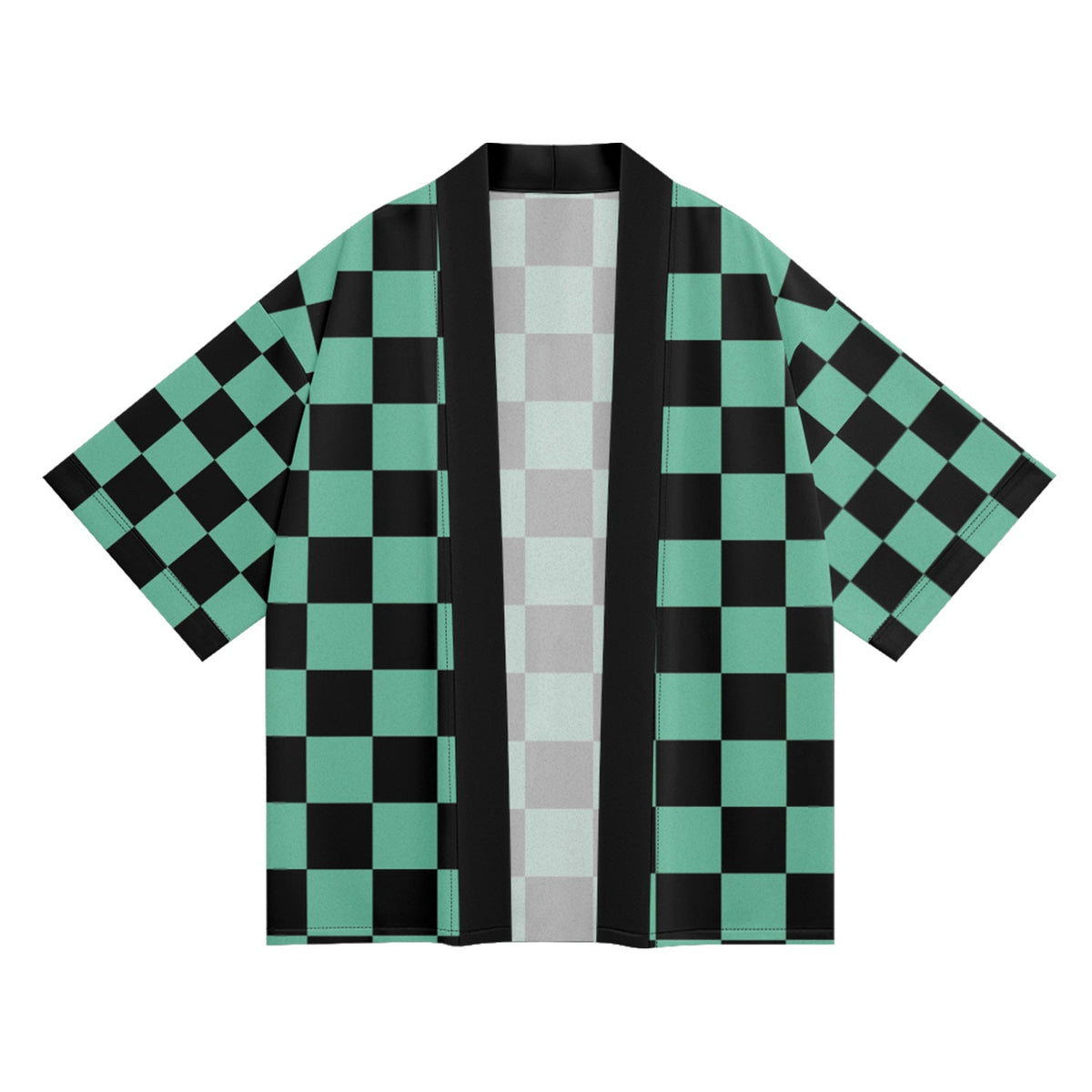 K33 Green Checker Kimono - Fierce and Chic