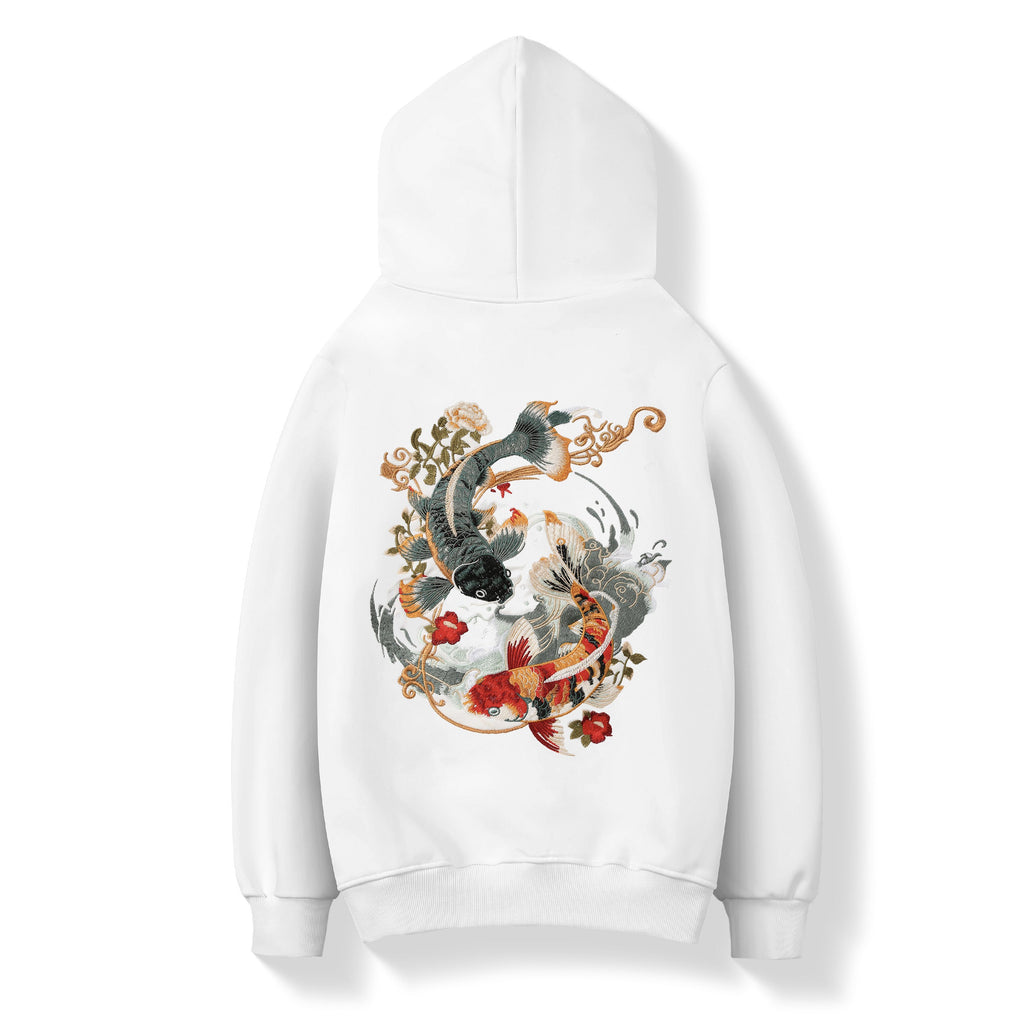 KH9008 Yin Yang Koi Embroidery Hoodie - Fierce and Chic