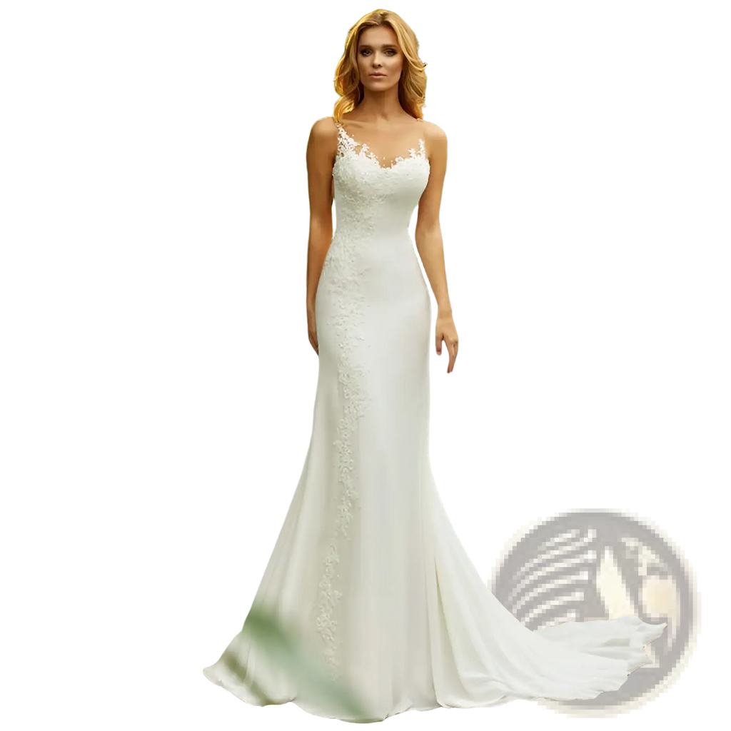 Lace Mermaid Wedding Dress with Train - Fierce and Chic