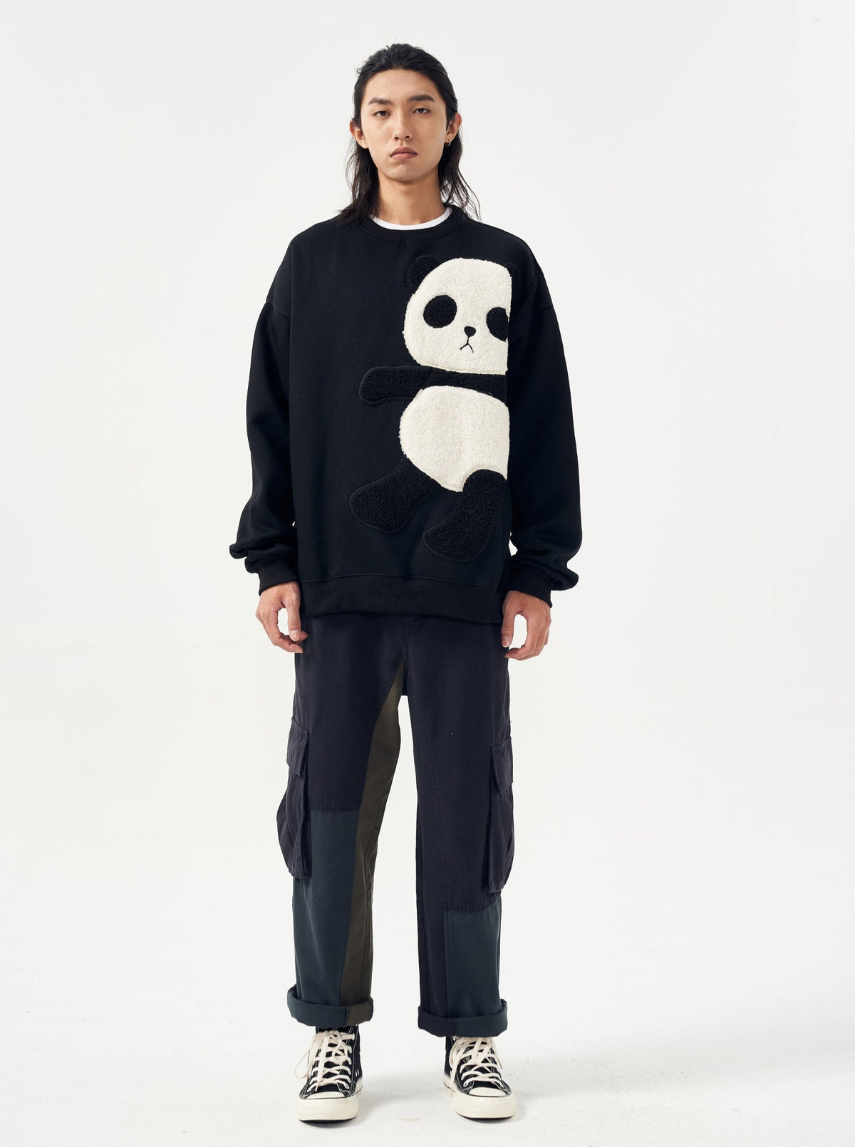 MAR1081 Furry Panda Crewneck - Fierce and Chic