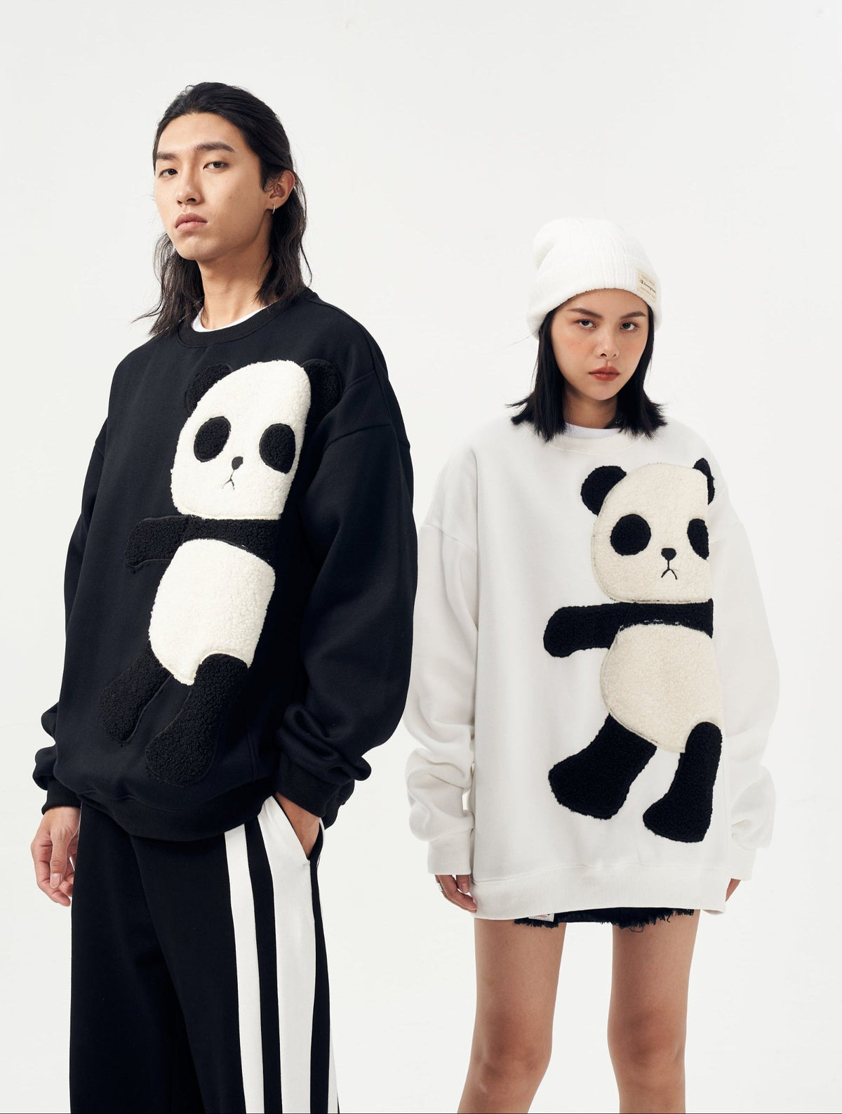 MAR1081 Furry Panda Crewneck - Fierce and Chic