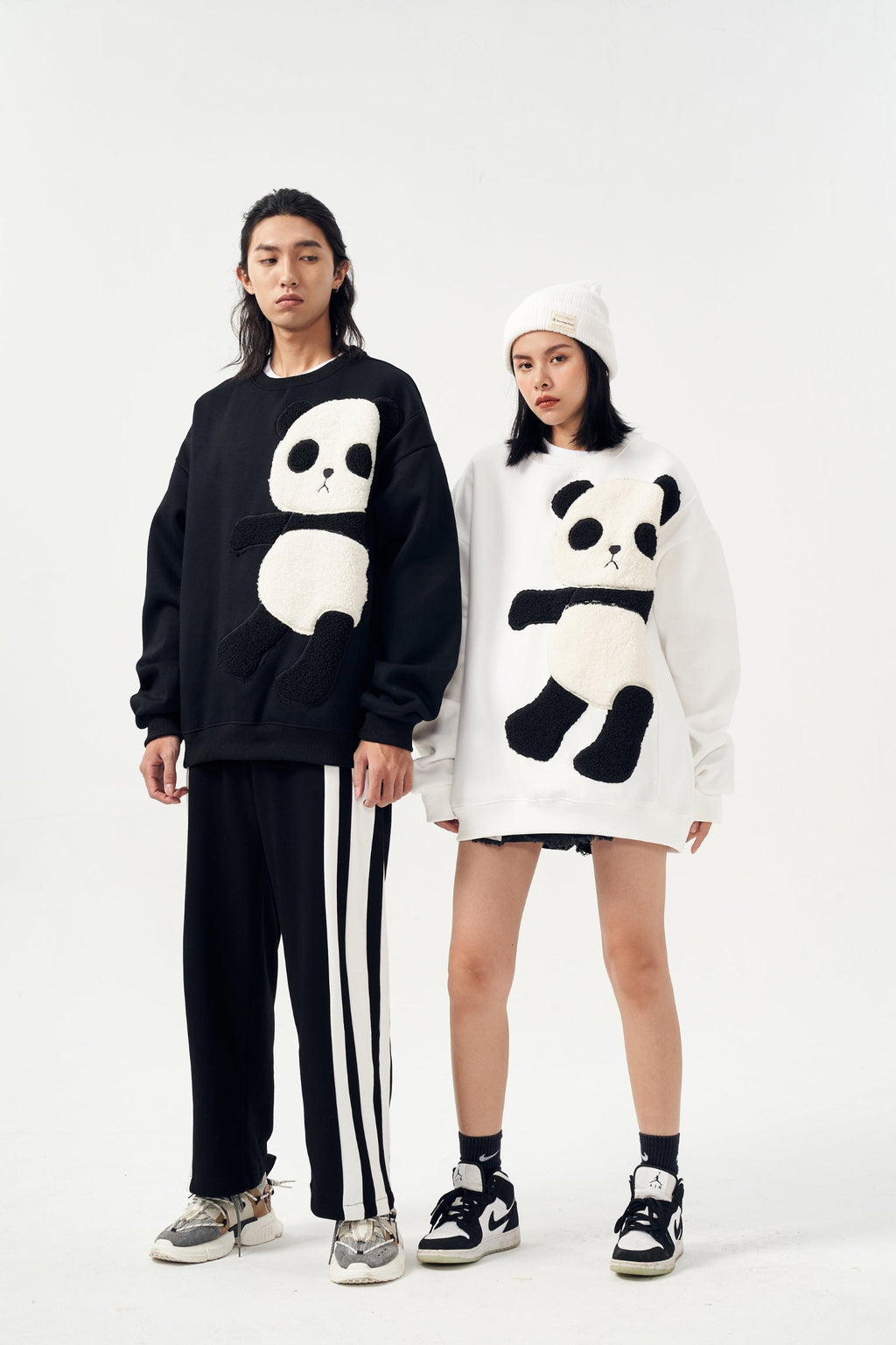 MAR1081 Furry Panda Crewneck - Fierce and Chic
