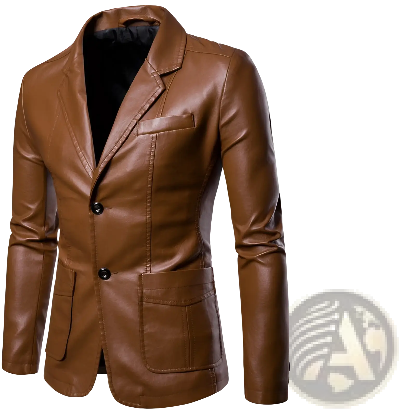 Men's Slim Fit Pu Leather Blazer Jacket