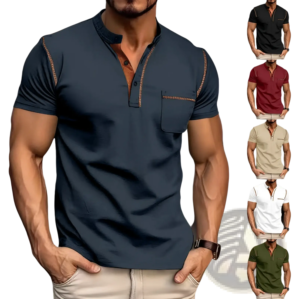 Men's Slim Fit Short Sleeve Henley and Polo Shirts